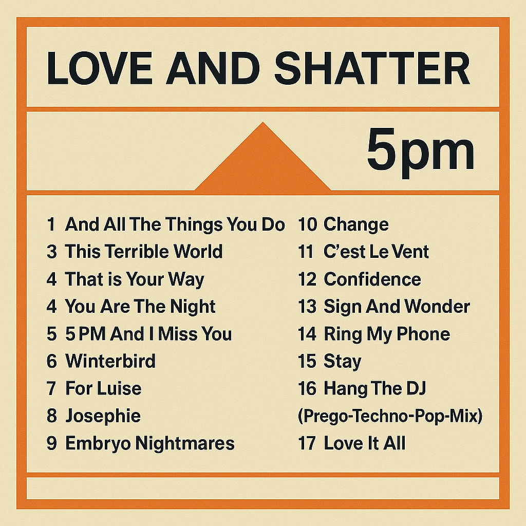Ahmed – Love and Shatter back cover with tracklist